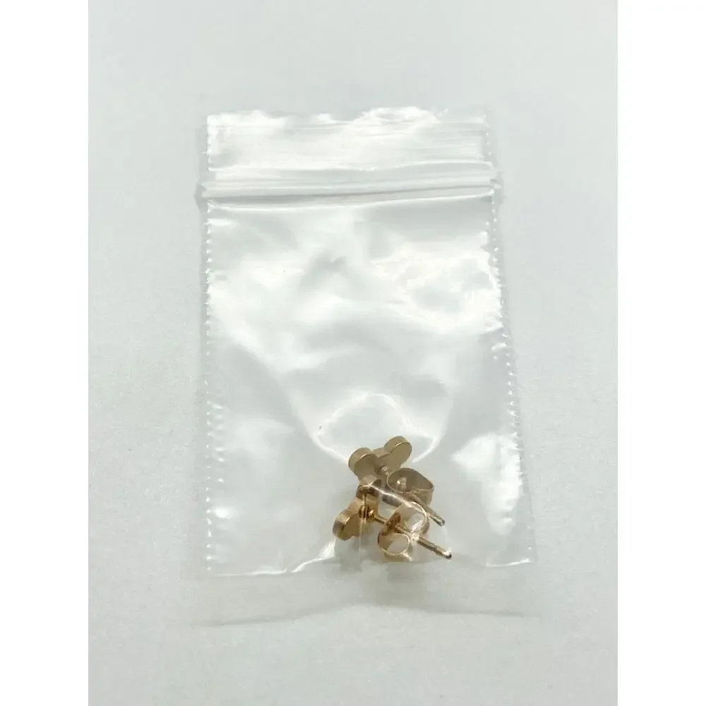 Yellow Gold Stainless Steel Mickey Mouse Silhouette Stud Earrings